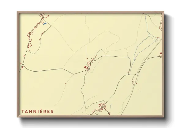 Une affiche de carte sur Tannières