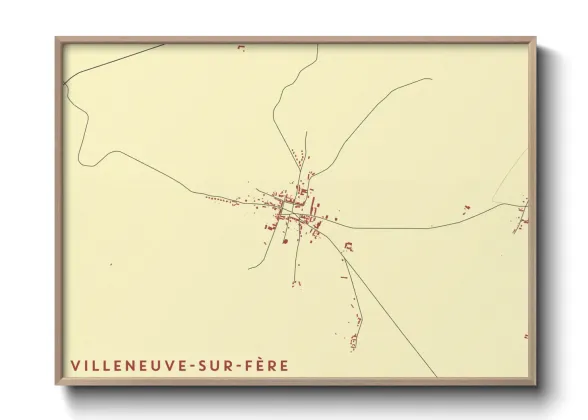 Une affiche de carte sur Villeneuve-sur-Fère