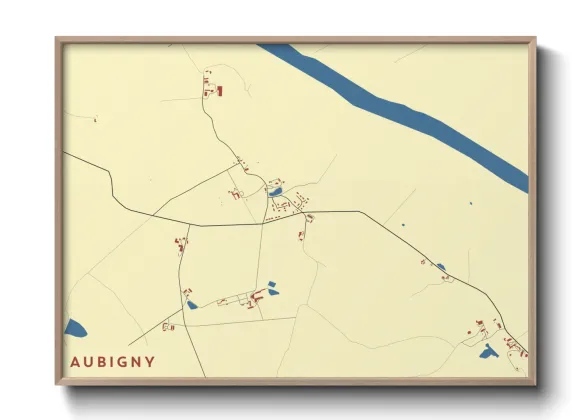 Une affiche de carte sur Aubigny
