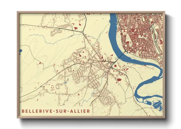 Une affiche de carte sur Bellerive-sur-Allier