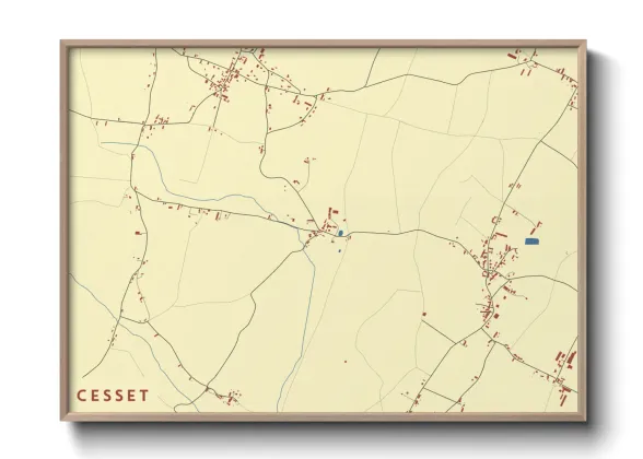 Une affiche de carte sur Cesset