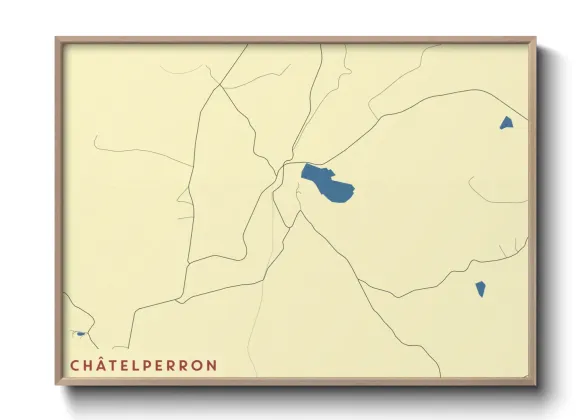 Une affiche de carte sur Châtelperron