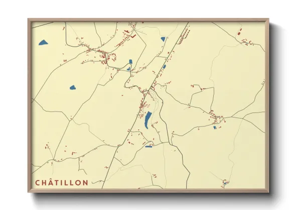 Une affiche de carte sur Châtillon