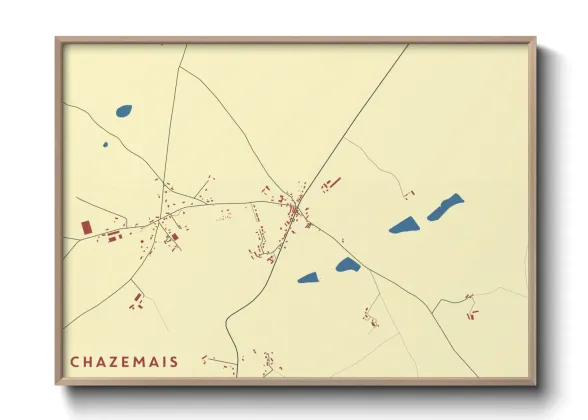 Une affiche de carte sur Chazemais