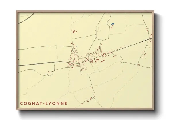 Une affiche de carte sur Cognat-Lyonne