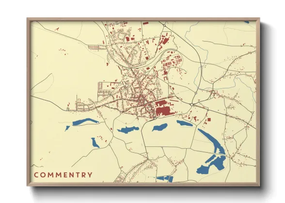 Une affiche de carte sur Commentry