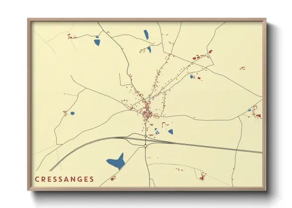 Une affiche de carte sur Cressanges