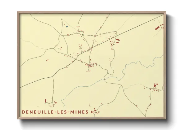 Une affiche de carte sur Deneuille-les-Mines