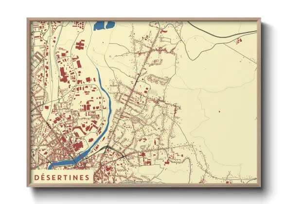 Une affiche de carte sur Désertines