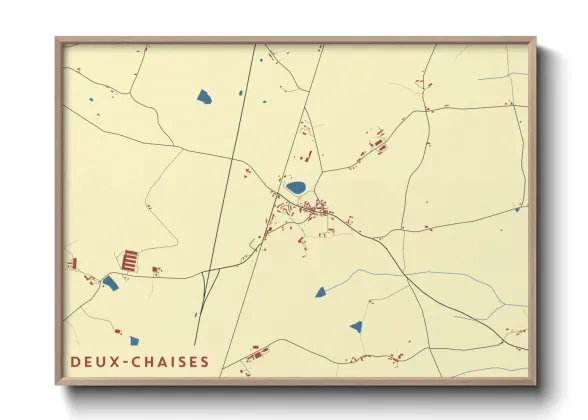 Une affiche de carte sur Deux-Chaises