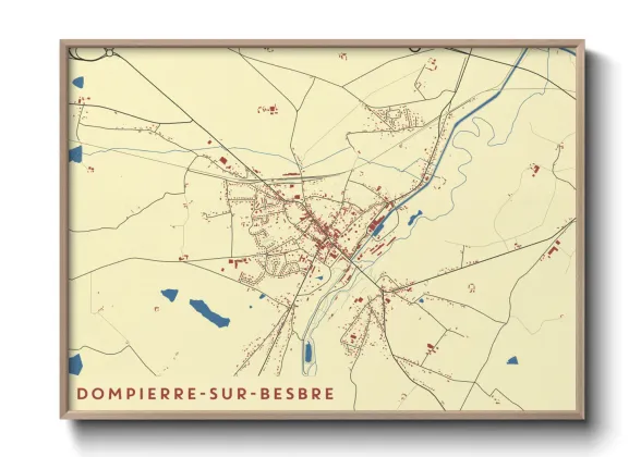 Une affiche de carte sur Dompierre-sur-Besbre