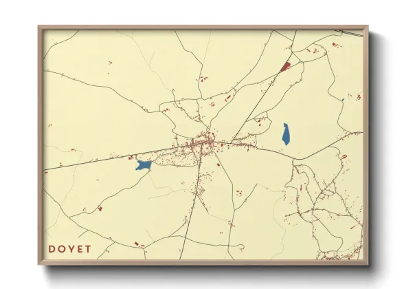 Une affiche de carte sur Doyet