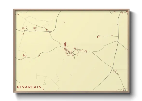 Une affiche de carte sur Givarlais