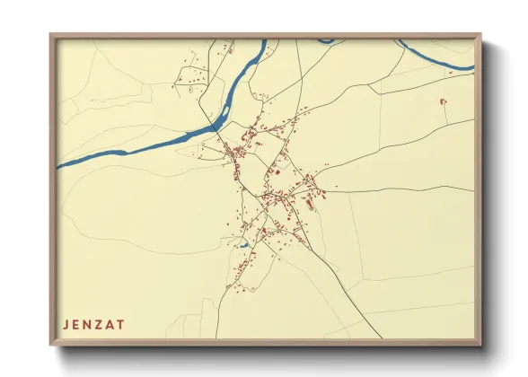 Une affiche de carte sur Jenzat