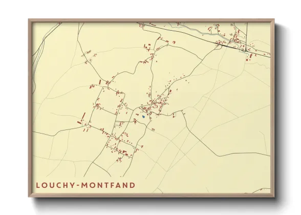 Une affiche de carte sur Louchy-Montfand