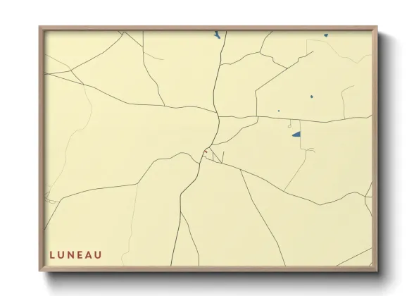Une affiche de carte sur Luneau