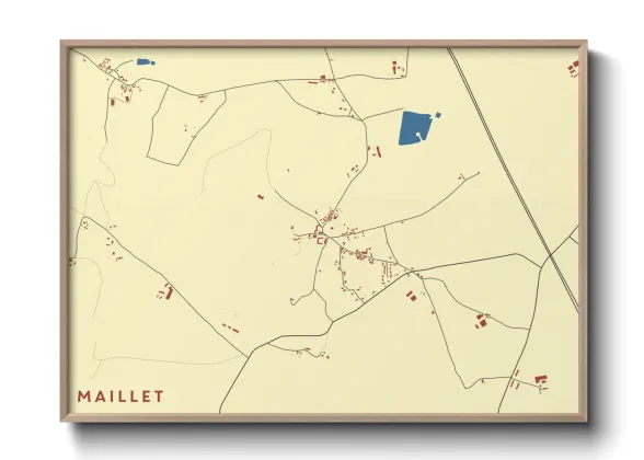 Une affiche de carte sur Maillet