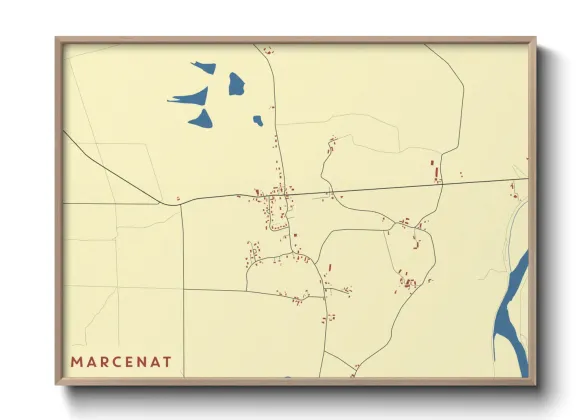 Une affiche de carte sur Marcenat