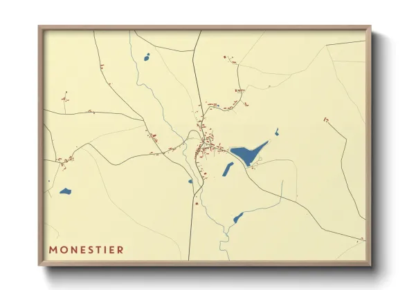 Une affiche de carte sur Monestier