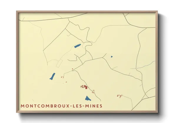 Une affiche de carte sur Montcombroux-les-Mines