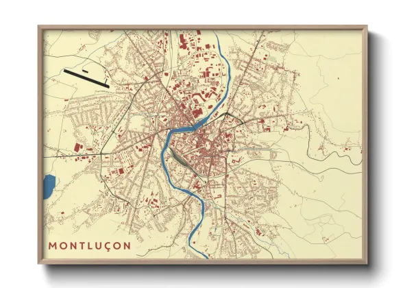 Une affiche de carte sur Montluçon