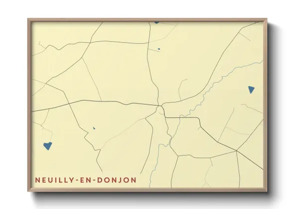 Une affiche de carte sur Neuilly-en-Donjon