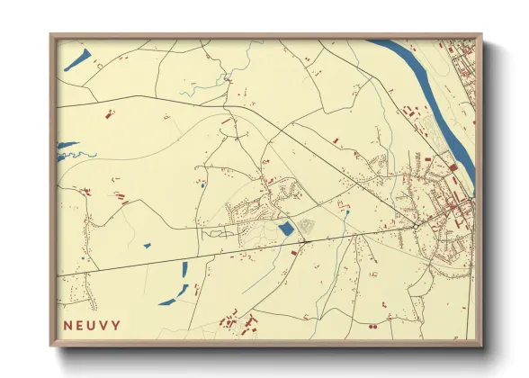 Une affiche de carte sur Neuvy