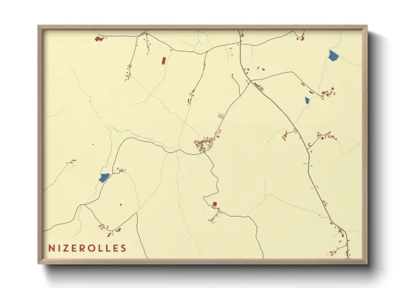 Une affiche de carte sur Nizerolles