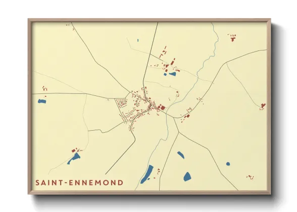 Une affiche de carte sur Saint-Ennemond