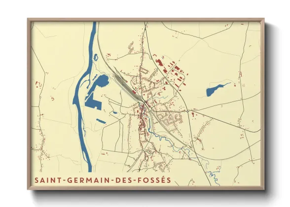 Une affiche de carte sur Saint-Germain-des-Fossés