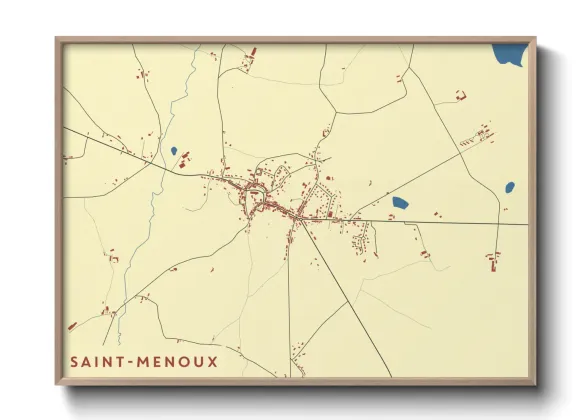 Une affiche de carte sur Saint-Menoux