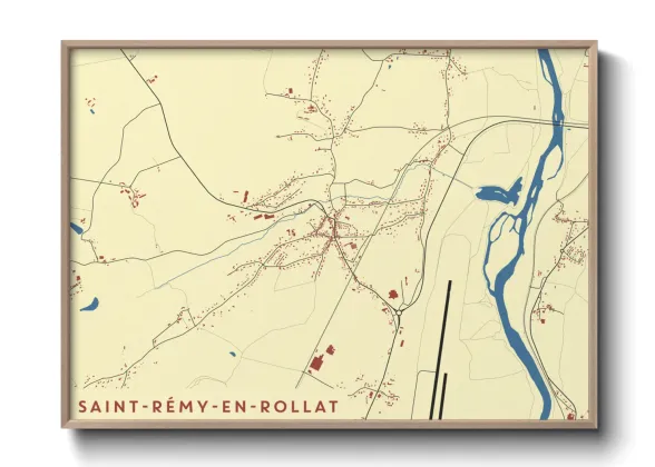 Une affiche de carte sur Saint-Rémy-en-Rollat