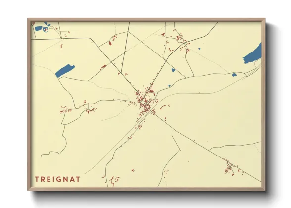 Une affiche de carte sur Treignat