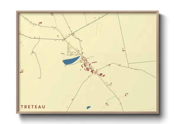 Une affiche de carte sur Treteau