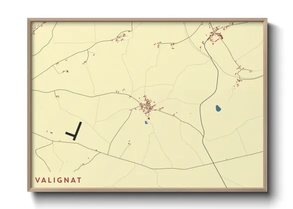 Une affiche de carte sur Valignat