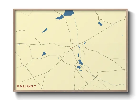 Une affiche de carte sur Valigny