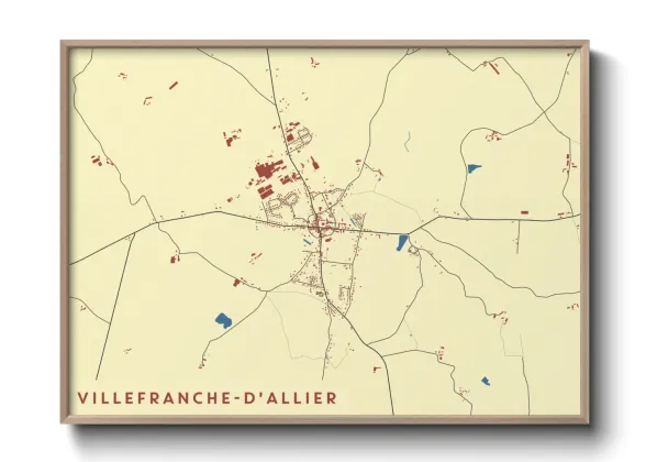 Une affiche de carte sur Villefranche-d'Allier