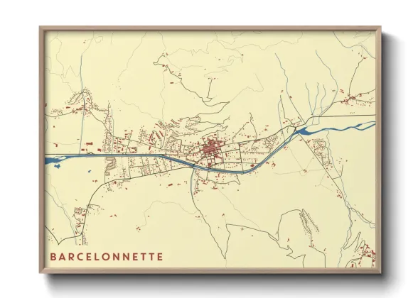 Une affiche de carte sur Barcelonnette