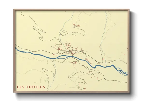 Une affiche de carte sur Les Thuiles