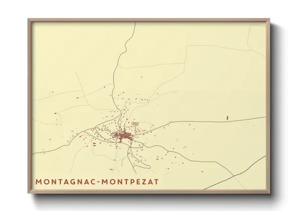Une affiche de carte sur Montagnac-Montpezat