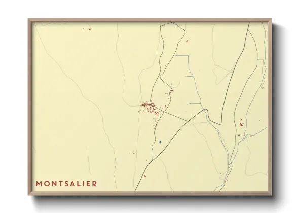 Une affiche de carte sur Montsalier