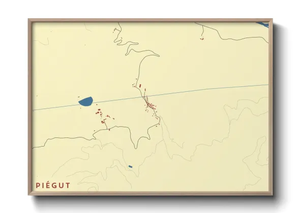 Une affiche de carte sur Piégut