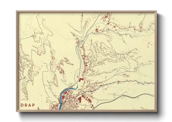 Une affiche de carte sur Drap