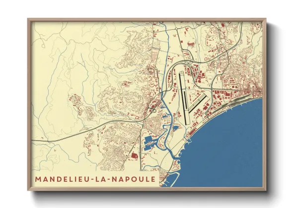 Une affiche de carte sur Mandelieu-la-Napoule