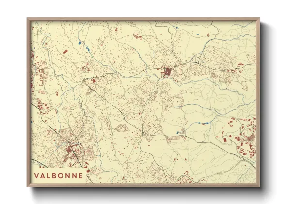 Une affiche de carte sur Valbonne