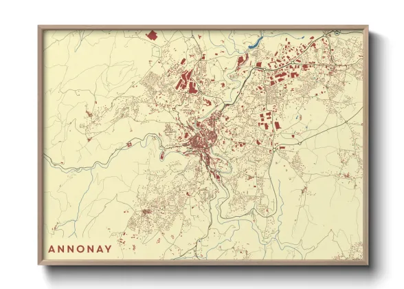 Une affiche de carte sur Annonay