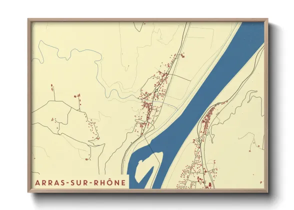 Une affiche de carte sur Arras-sur-Rhône