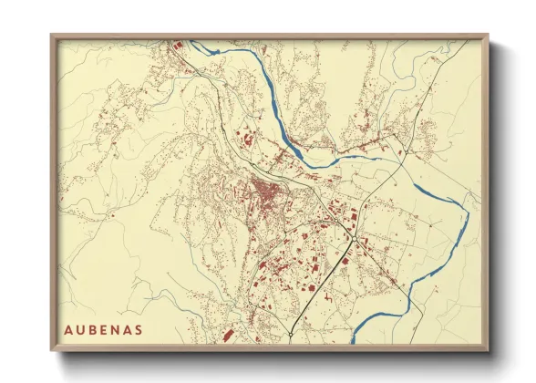 Une affiche de carte sur Aubenas