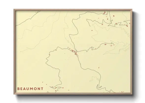 Une affiche de carte sur Beaumont