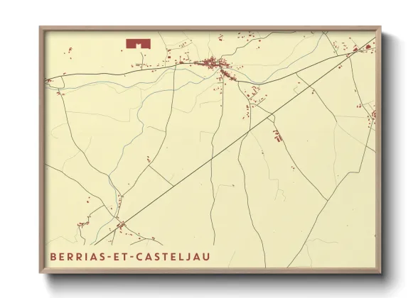 Une affiche de carte sur Berrias-et-Casteljau